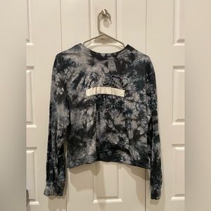 Mighty Fine brand acid wash Kyoto Japan cropped long sleeve top.